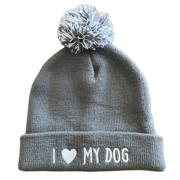 Accessories - I ❤️my dog Grey beanie